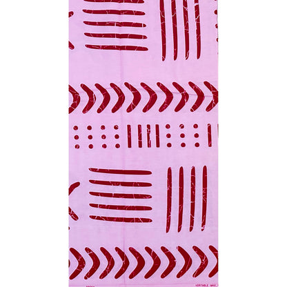 African Print Fabric/Ankara - Pink, Red "She Said Plenty" Design, YARD or WHOLESALE