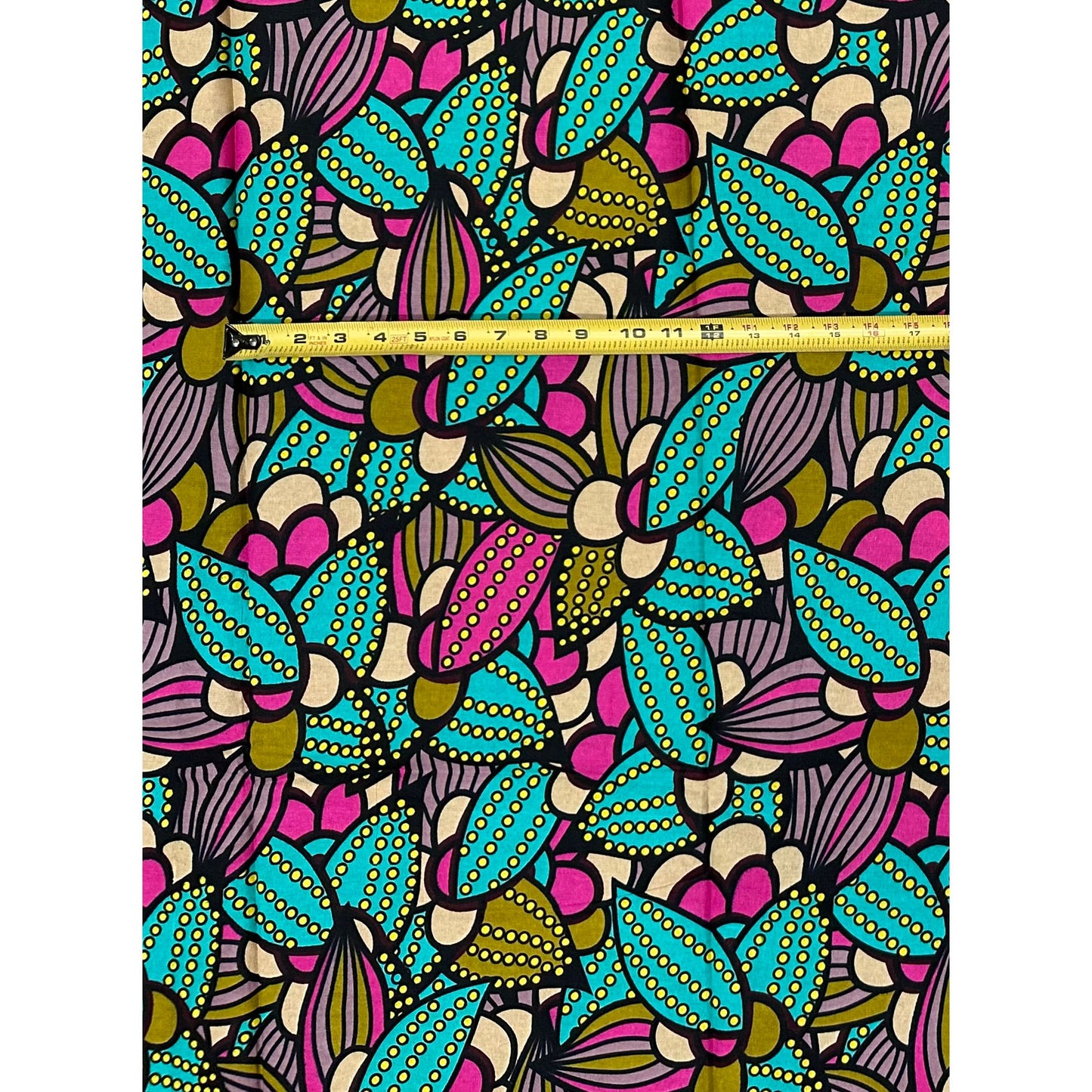 African Print Fabric/ Ankara - Purple, Teal, Green, Gray 'Asha Garden' Design, YARD or WHOLESALE