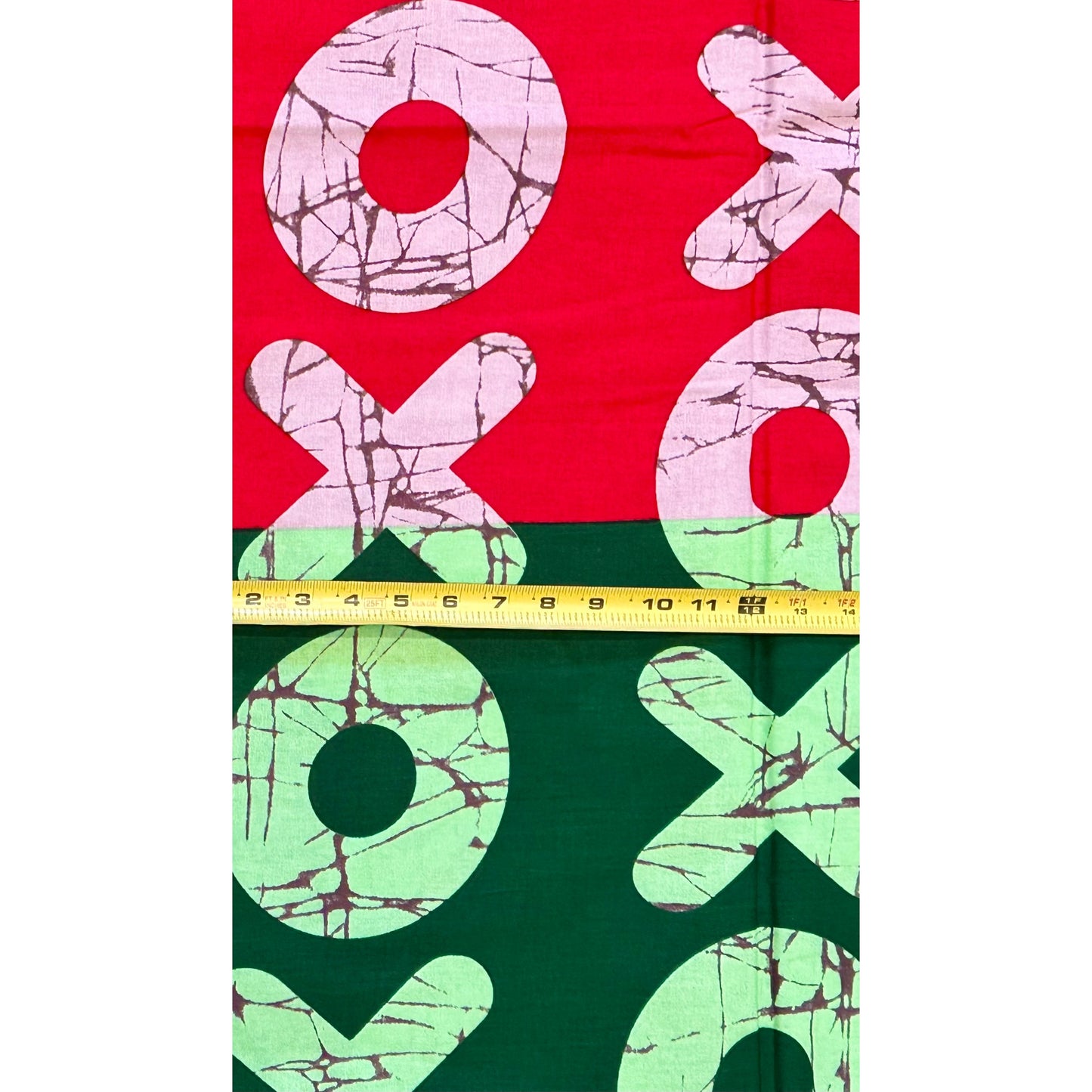 African Print Fabric/ Ankara - Red, Blue, Green 'Kiss & Kulture Block', Yard or Wholesale