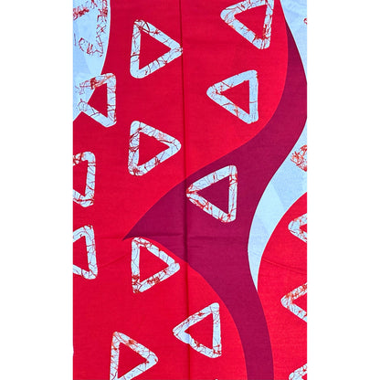 African Print Fabric/ Ankara - Red, White 'Lipstick & Late Replies' Design, YARD or WHOLESALE