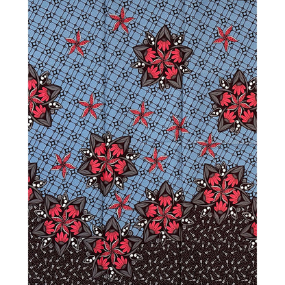 African Print Fabric/ Ankara - Pink, Gray, Brown ‘Anya Stars' Design, 1 Yard