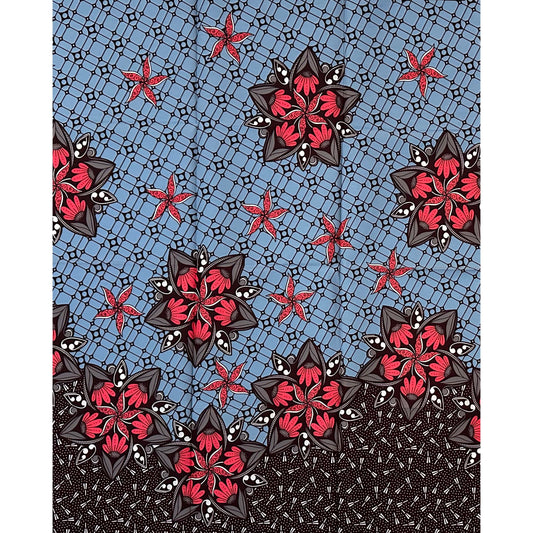 African Print Fabric/ Ankara - Pink, Gray, Brown ‘Anya Stars' Design, 1 Yard