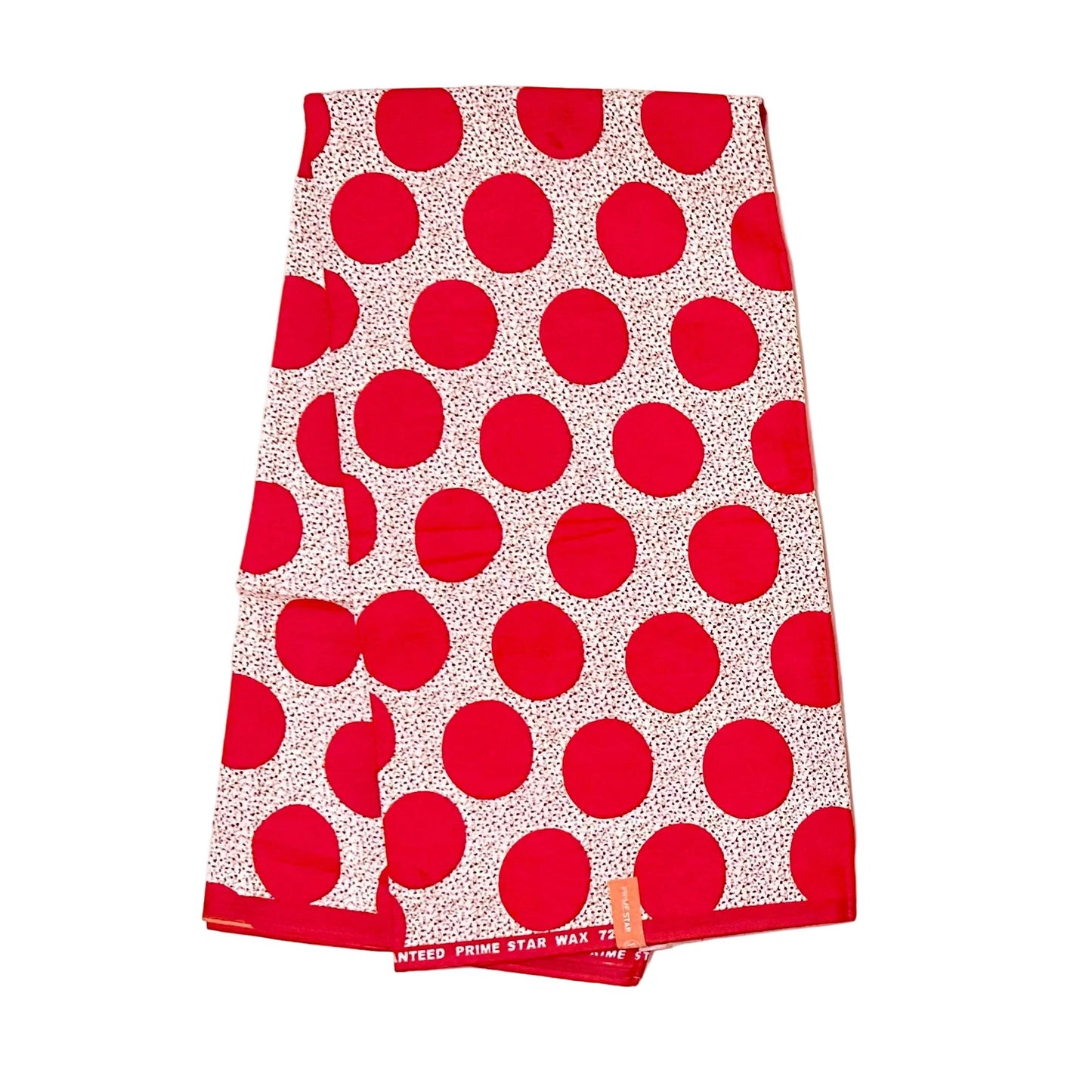 African Print Fabric/ Ankara - Red, White, Brown 'Dot Com' Design, YARD or WHOLESALE