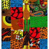 African Print Fabric/Ankara - Yellow, Orange, Blue, Red, Green ‘Kenyatta Charmed' Design, YARD or WHOLESALE