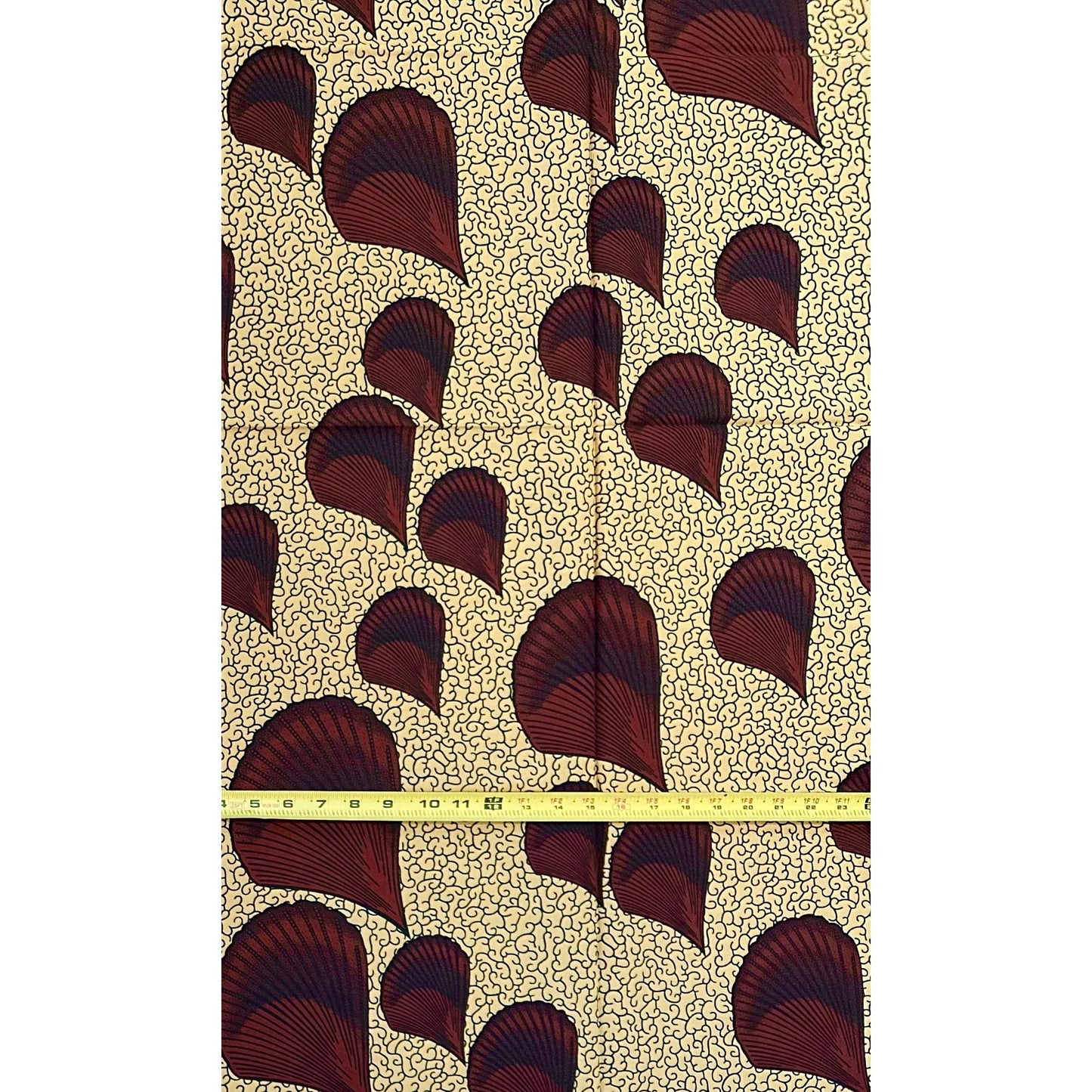 African Print Fabric/ Ankara - Shades of Brown 'Desert Fan Drift', YARD