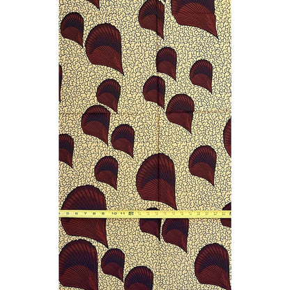 African Print Fabric/ Ankara - Shades of Brown 'Desert Fan Drift', YARD