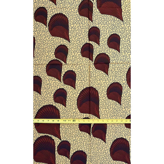 African Print Fabric/ Ankara - Shades of Brown 'Desert Fan Drift', YARD