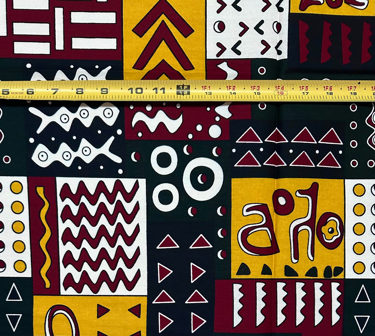 African Print Fabric/ Ankara - Yellow, Brown, Black "The Vision Board", 1 YARD