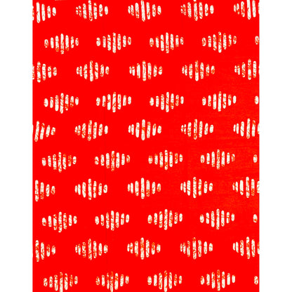 African Print Fabric/ Ankara - Red, White 'Fire Morse' Design, YARD or WHOLESALE