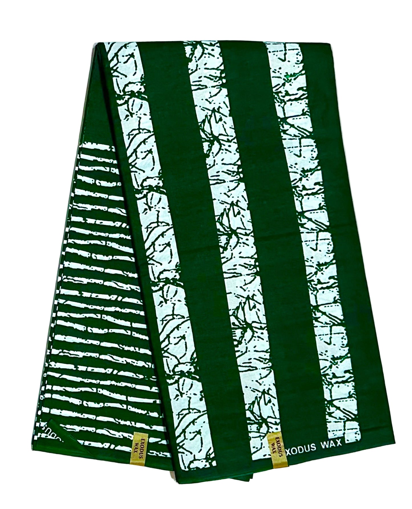 African Print Fabric/ Ankara - Green, White 'Iroko Lineage ' Design, YARD or WHOLESALE