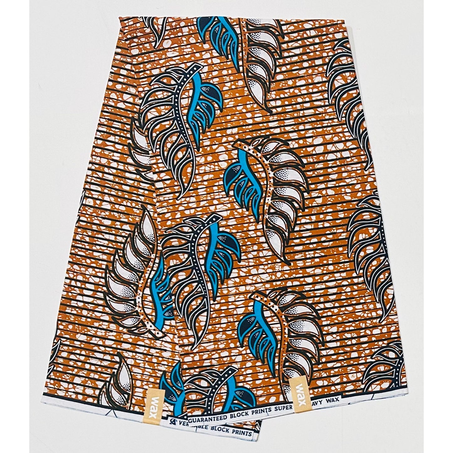African Print Fabric/ Ankara - Brown, Blue 'Booked Through December ', YARD or WHOLESALE