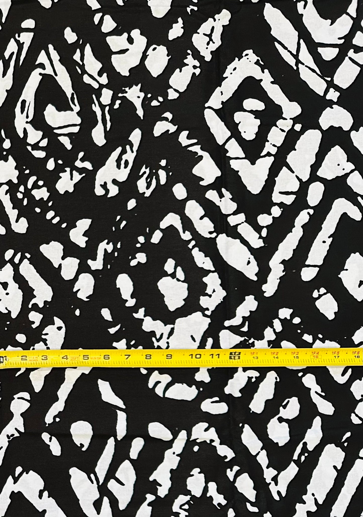 African Print Fabric/ Ankara - Black, White 'Levels To This' Design, YARD or WHOLESALE