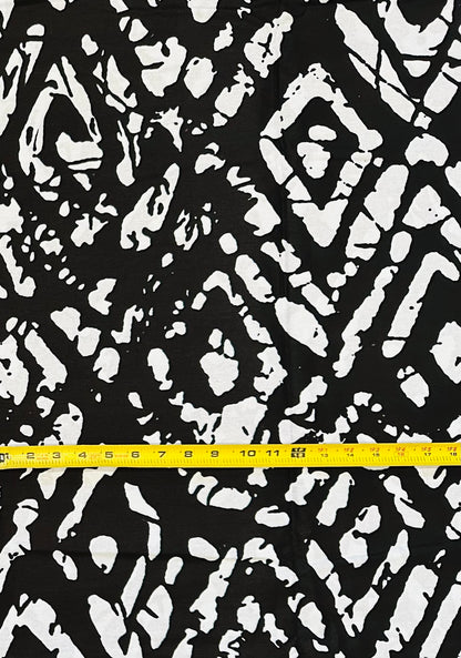 African Print Fabric/ Ankara - Black, White 'Levels To This' Design, YARD or WHOLESALE