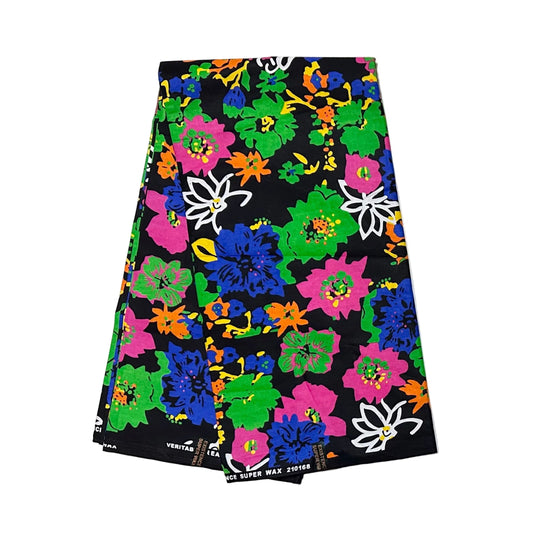 African Fabric/ Ankara - Multicolored 'Garden After Dark,' Design, YARD or WHOLESALE