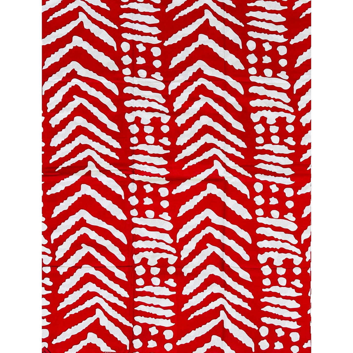 African Print Fabric/ Ankara - Red, White 'Red Intent', Per Yard or Wholesale