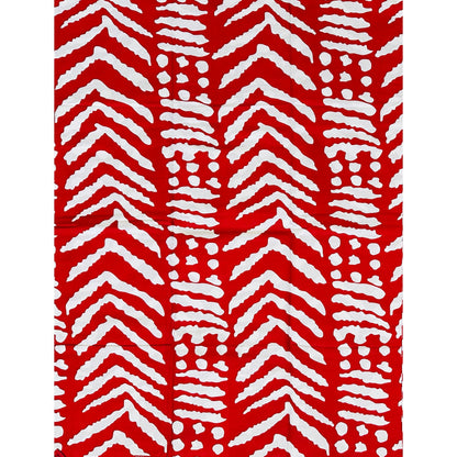 African Print Fabric/ Ankara - Red, White 'Red Intent', Per Yard or Wholesale