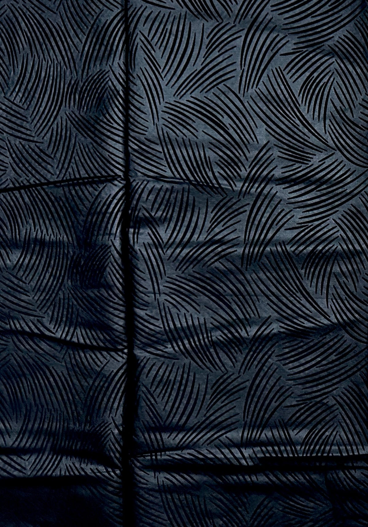 African Print Fabric/ Ankara - Solid Black, Embossed “Obsidian Leaves” Per Yard or Wholesale