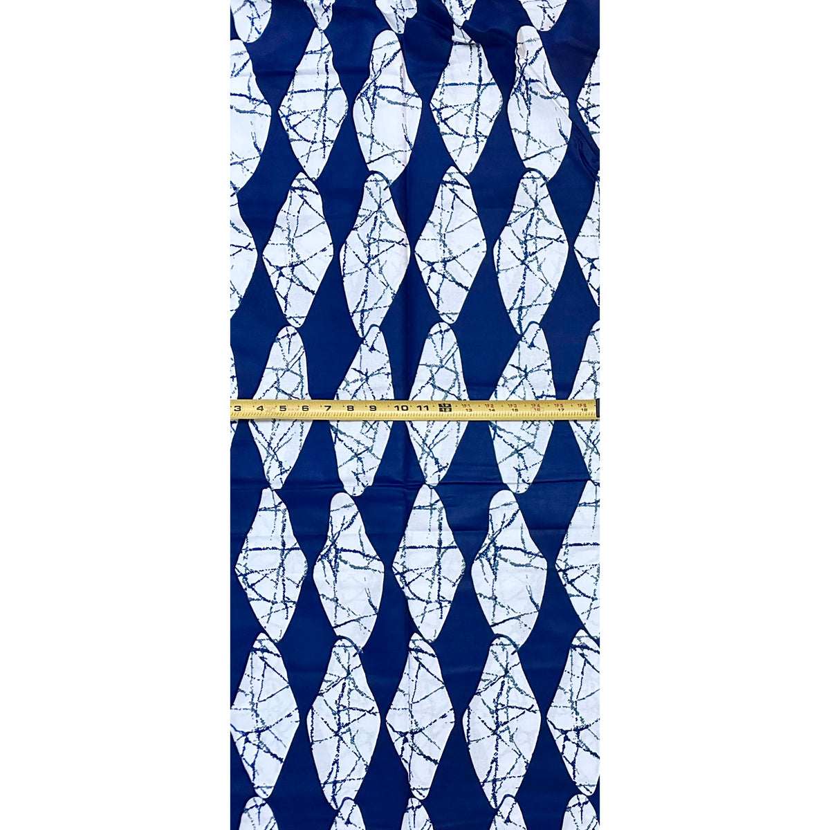 African Print Fabric/ Ankara - Blue, White 'Jester,' YARD or WHOLESALE