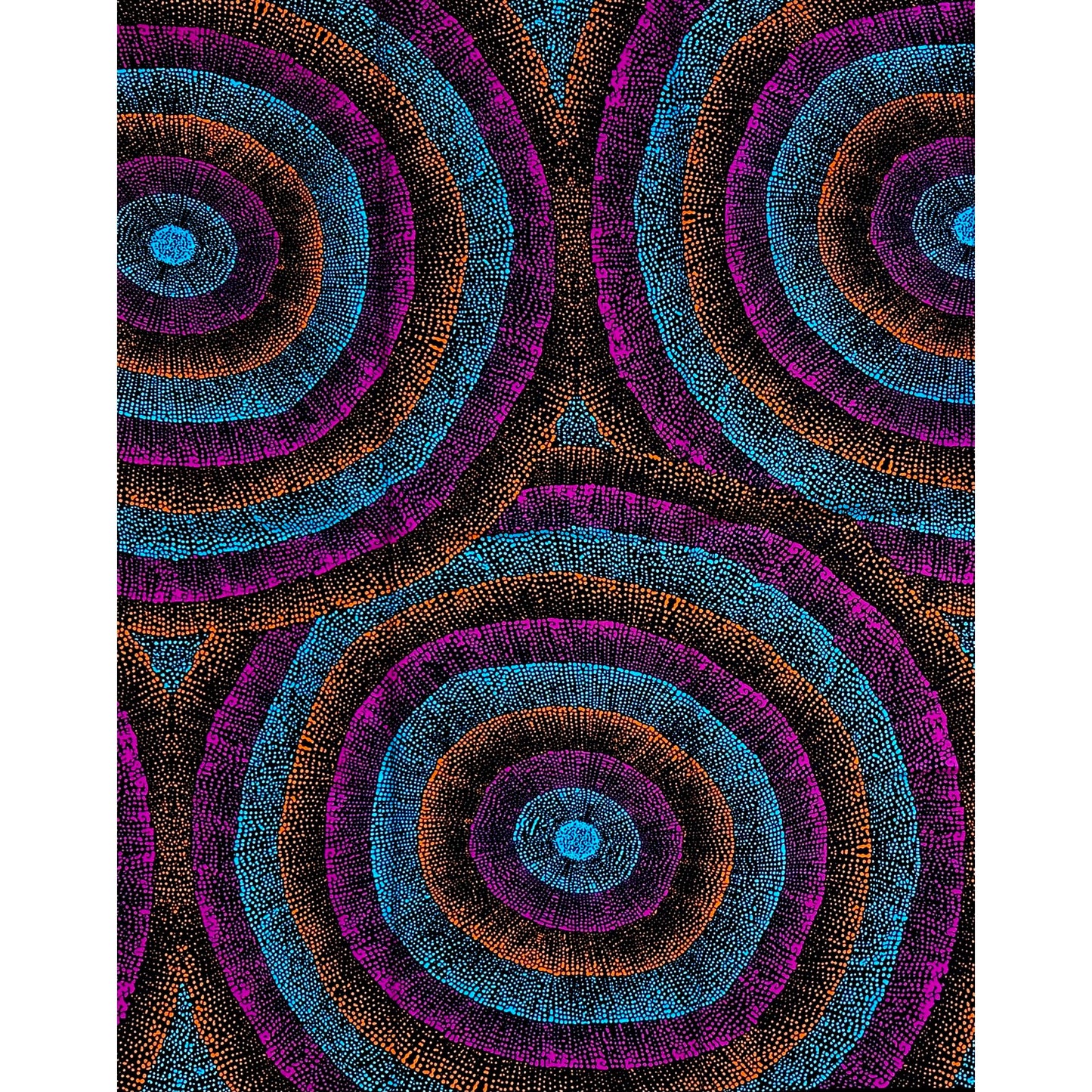 African Print Fabric/Ankara - Blue, Orange, Purple ‘Omo Legacy' Design, YARD or WHOLESALE