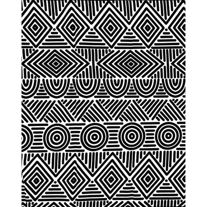 African Print Fabric/ Ankara - White, Black 'Wakanda Cipher’, YARD or WHOLESALE