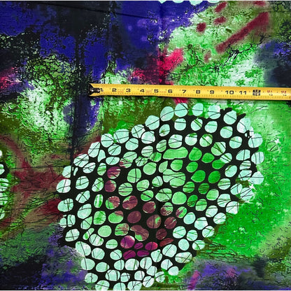 African Print Fabric/ Ankara - Green, Purple, Pink 'Dot, Dot Scatter' Design, Yard or Wholesale