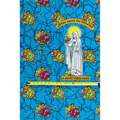 African Print Fabric/ Ankara - Blue, Orange, Fuchsia, Yellow 'Prayed Over & Protected,’ 1 YARD