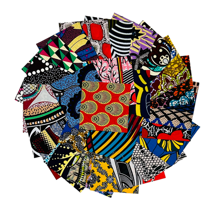 Charm Packs - African Print Designs/ Ankara (200+ patterns), Precut 5” Quilting Fabric Squares