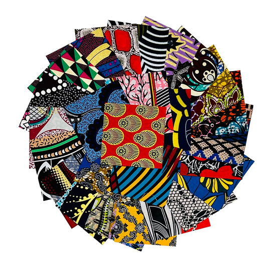 Charm Packs - African Print Designs/ Ankara (200+ patterns), Precut 5” Quilting Fabric Squares