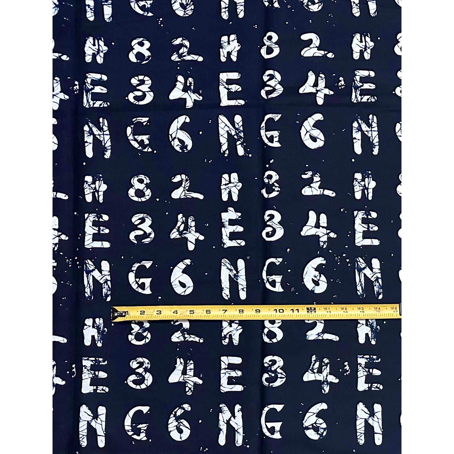 African Print Fabric/ Ankara - Blue, White 'Do The Math', Yard or Wholesale