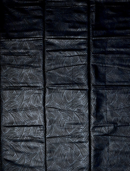 African Print Fabric/ Ankara - Solid Black, Embossed “Obsidian Leaves” Per Yard or Wholesale