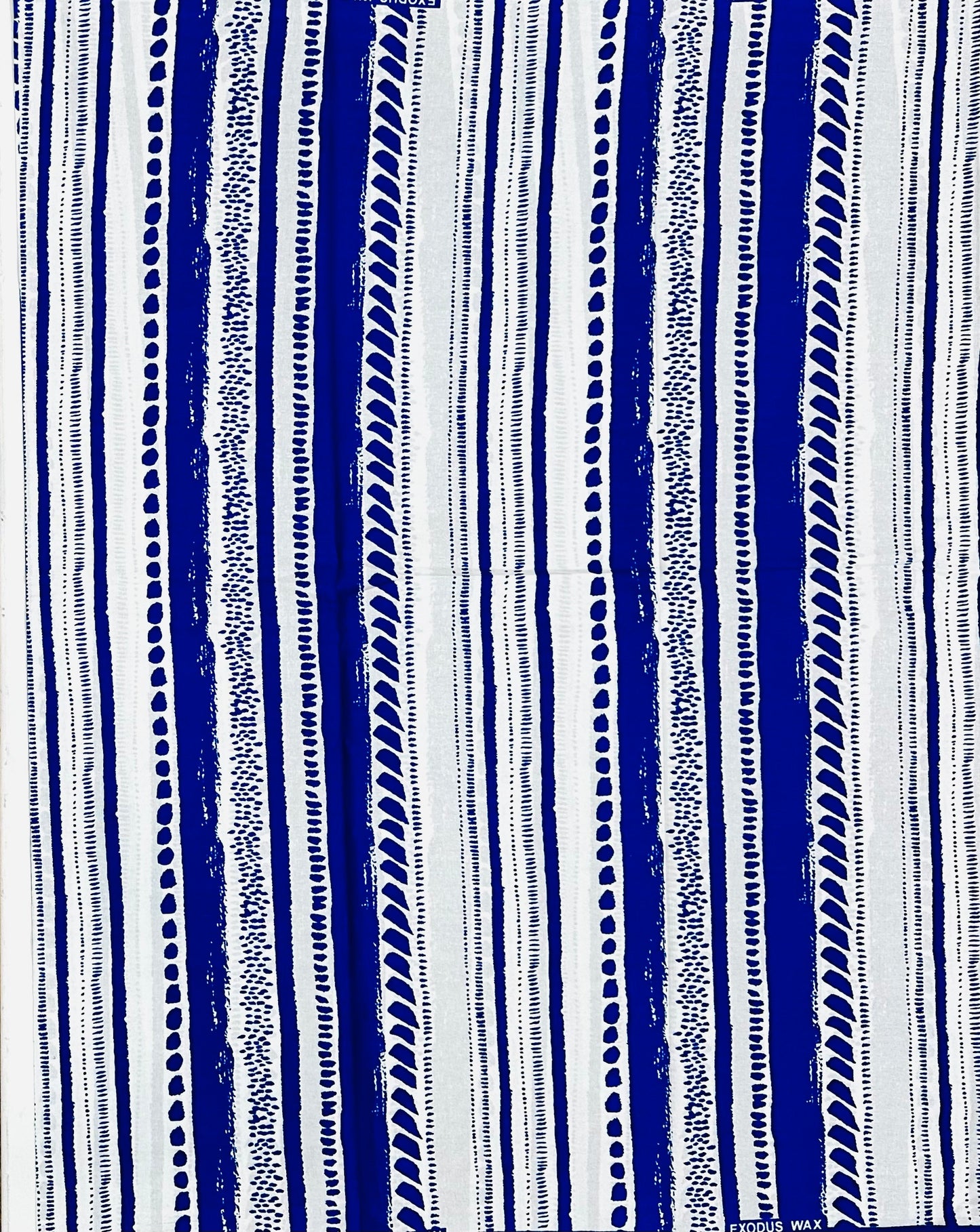 African Print Fabric/ Ankara - Blue, White 'Salt & Story', Yard or Wholesale