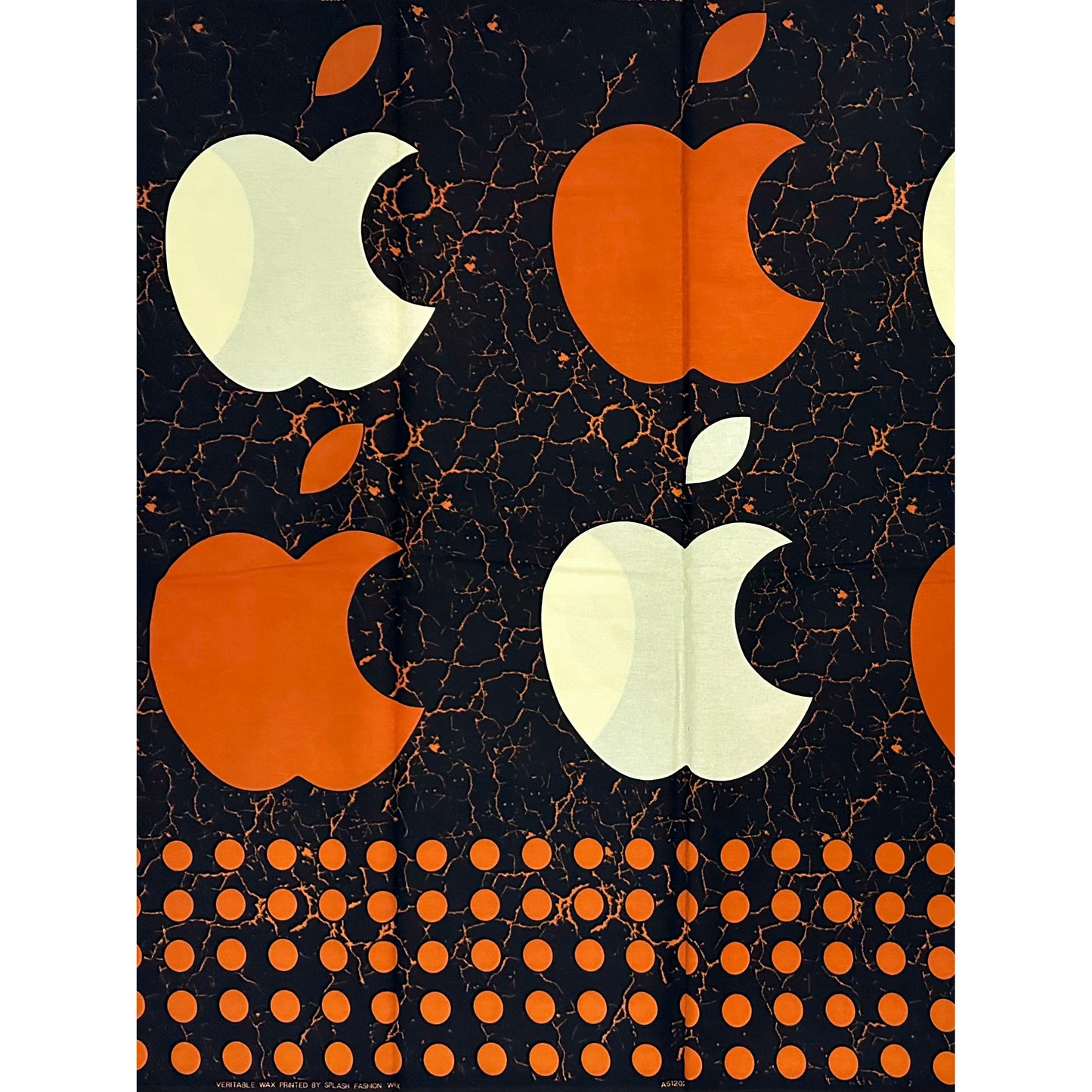 African Print Fabric/ Ankara - Sienna, Black, Cream "Big Apple", YARD or WHOLESALE