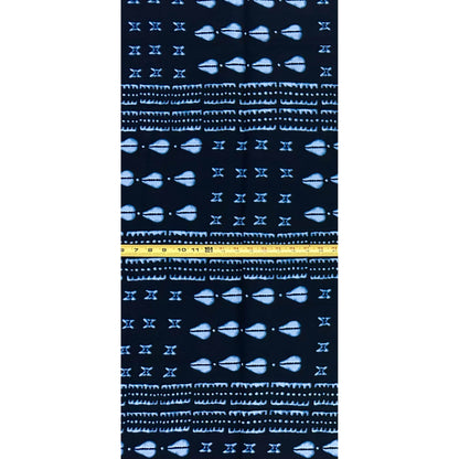 African Print Fabric/ Ankara - Black, Indigo “Dogon Before Wealth', Yard or Wholesale
