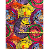 African Print Fabric/ Ankara - Pink, Blue, Purple, Orange 'Sira Twists' Design, YARD or WHOLESALE