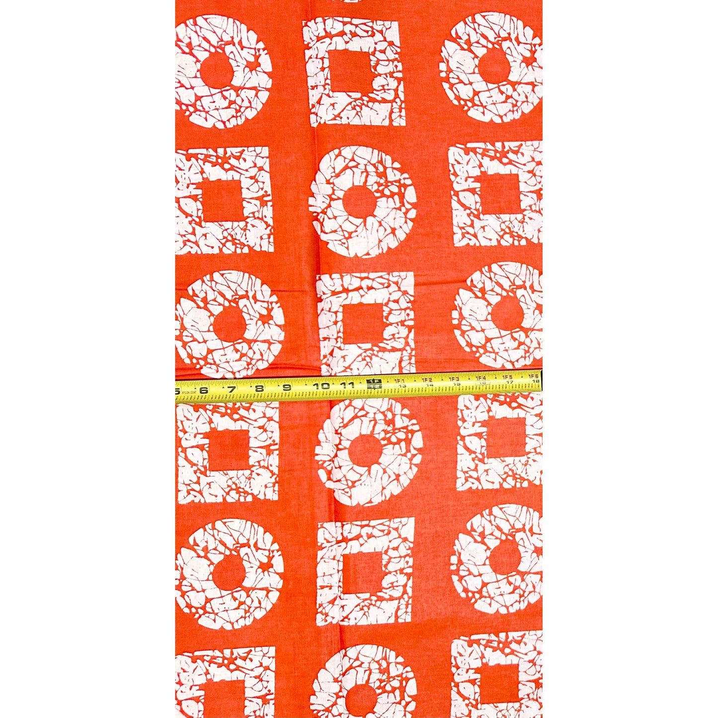 African Print Fabric/ Ankara - Orange, White 'Orun Balance’, YARD or WHOLESALE