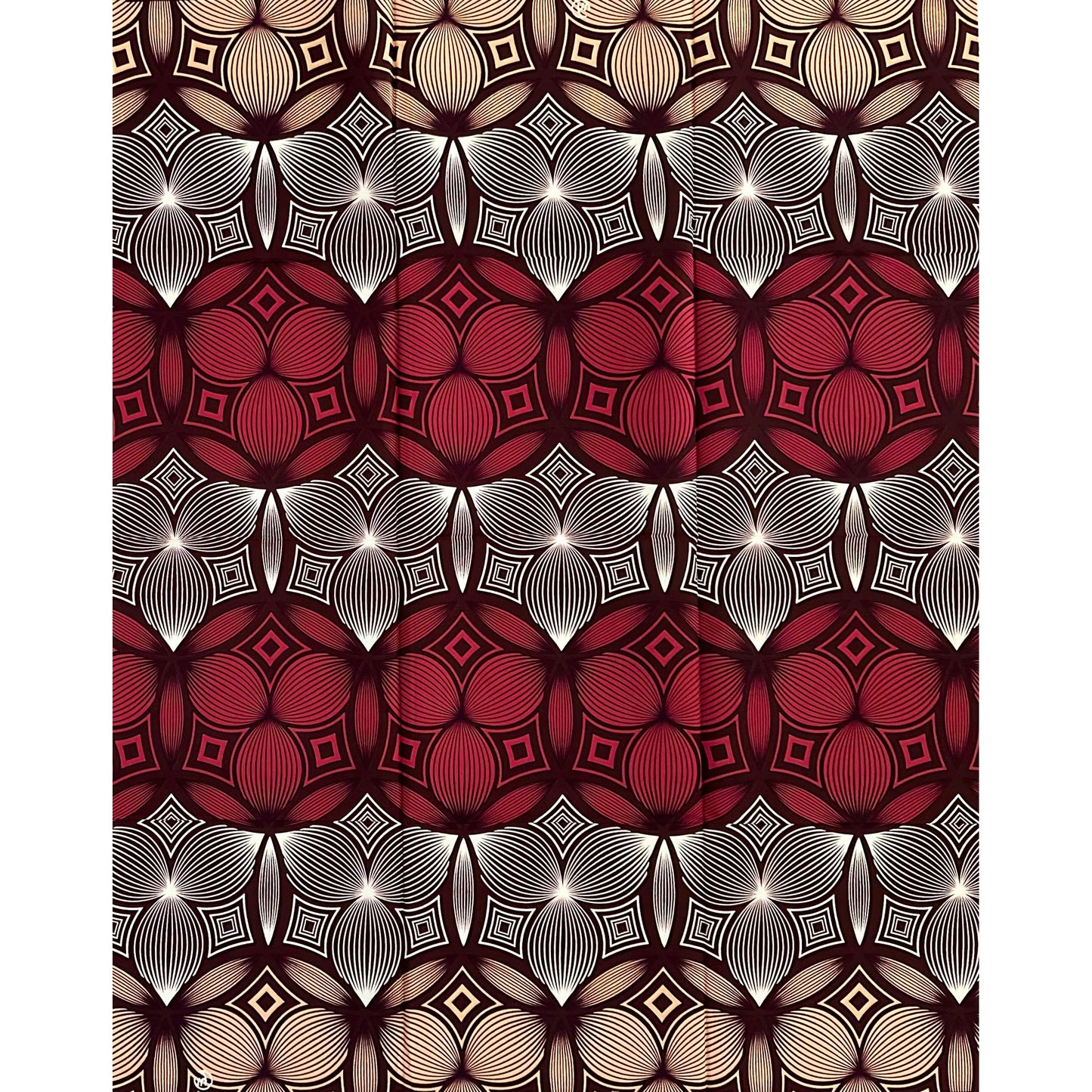 African Print Fabric/Ankara - Plum, Beige, Brown "Ifé Radiance" Design