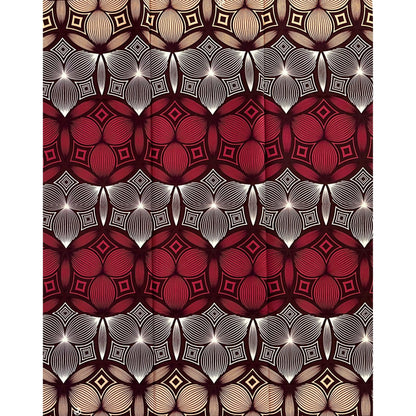 African Print Fabric/Ankara - Plum, Beige, Brown "Ifé Radiance" Design