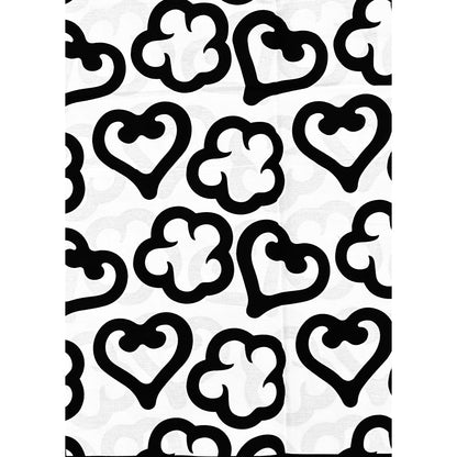 African Print Fabric/ Ankara - Black, White 'Heart of the Matter', Per Yard or Wholesale