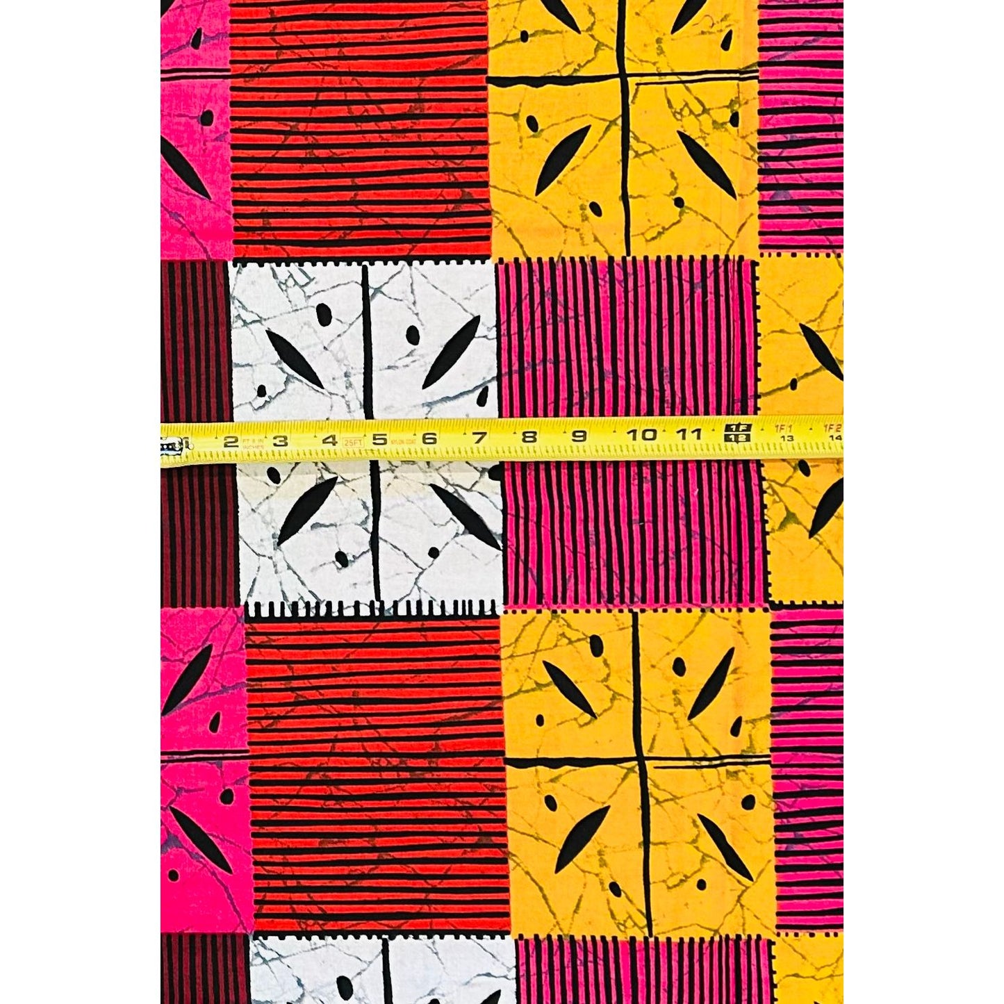 African Print Fabric/ Ankara - Red, Pink, Marigold 'Calypso Kandara', YARD or WHOLESALE