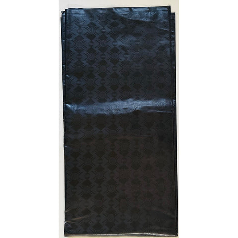 African Bazin (Brocade) Fabric - Black ‘Maitai’, Per Yard