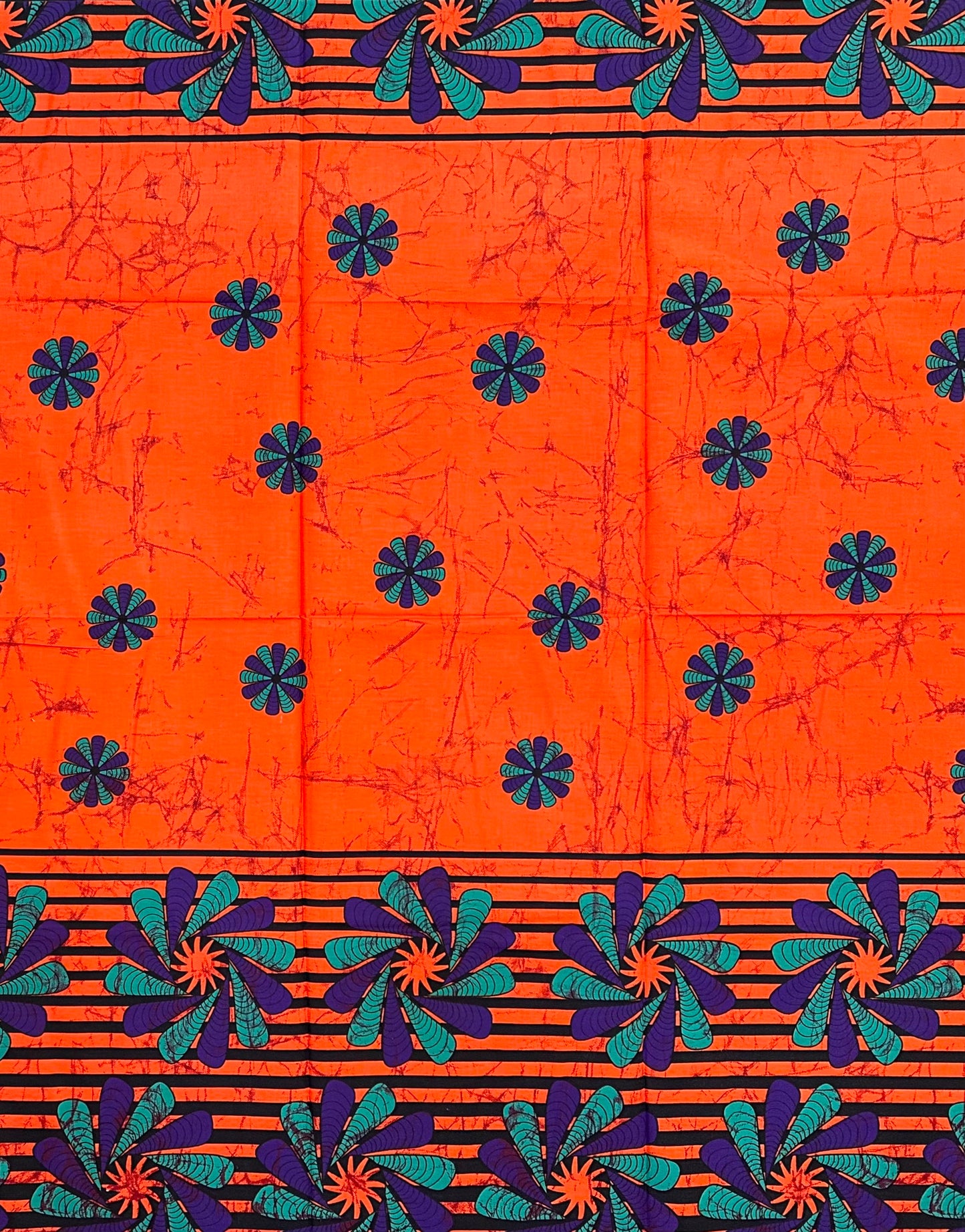 African Print Fabric/ Ankara - Orange, Purple, Teal, Black 'Amai Rejoice' Design