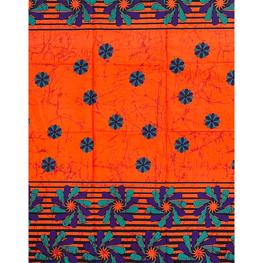 African Print Fabric/ Ankara - Orange, Purple, Teal, Black 'Amai Rejoice' Design