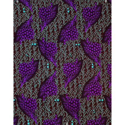 African Print Fabric/ Ankara - Purple, Turquoise, Brown 'Sweetness After Rain,’ 1 YARD