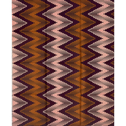 African Print Fabric/ Ankara - Pink, Brown "Stay the Course" Design, Yard