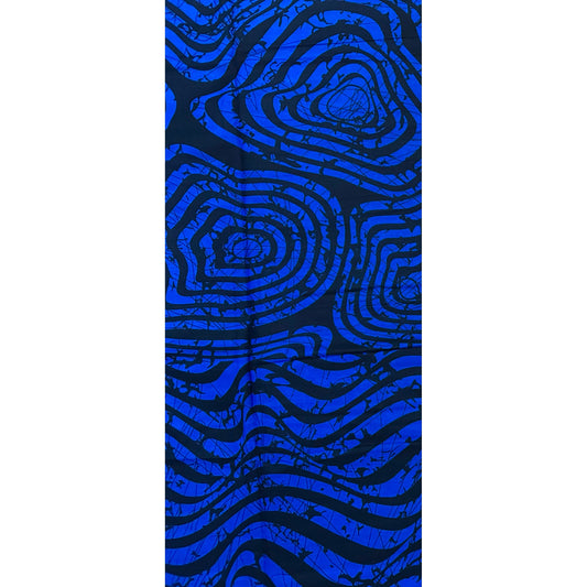 African Print Fabric/ Ankara - Black, Blue 'Still Waters' YARD or WHOLESALE