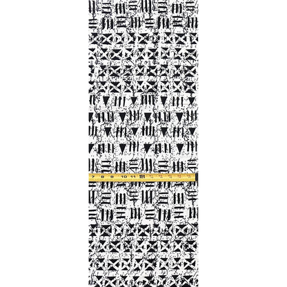 African Print Fabric/ Ankara - White, Black 'Mark My Words' Design, YARD or WHOLESALE