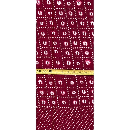 African Print Fabric/ Ankara - Dark Red, White 'Desert Constellation ' Design, YARD or WHOLESALE