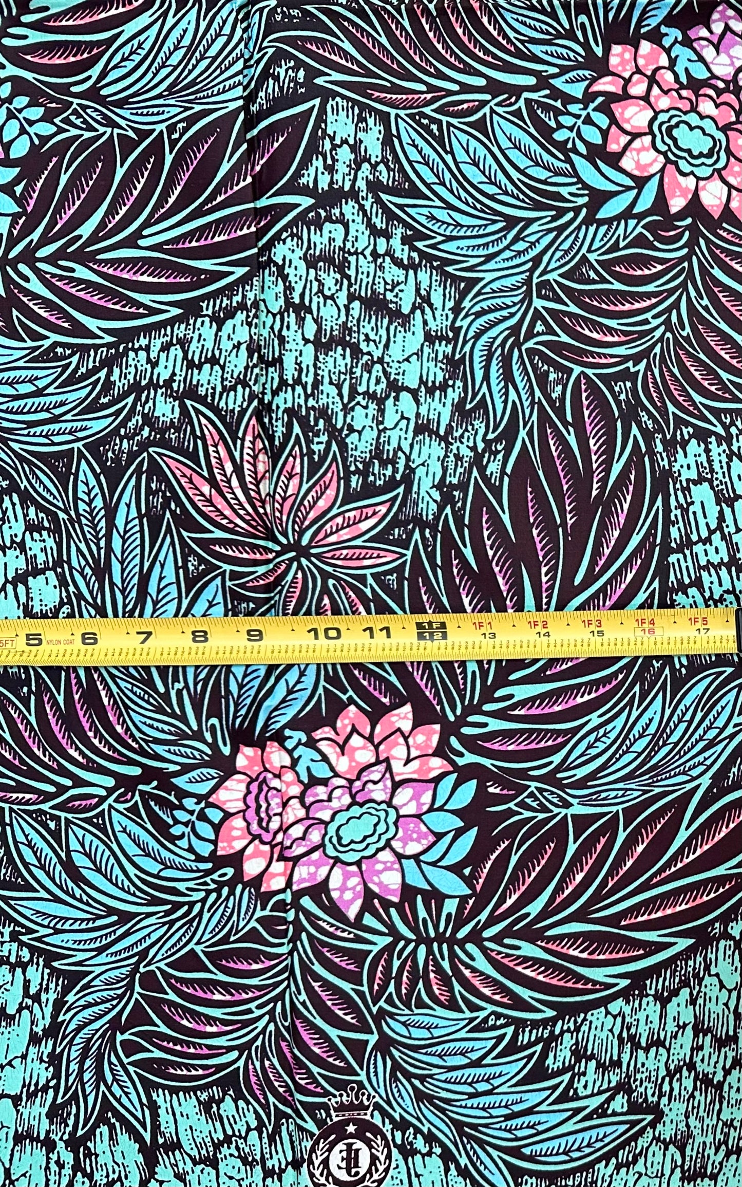 African Print Fabric/ Ankara - Purple, Blue, Pink, Mint Green ‘Out of Office Forever' Design, 1 YARD