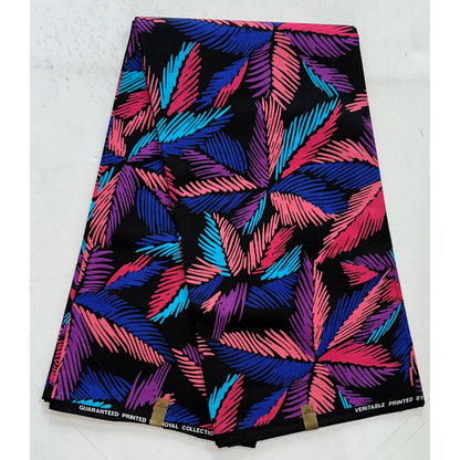 African Print Fabric/ Ankara - Pink, Blue, Purple, Black 'Mosaic of Mombasa' Design, YARD or WHOLESALE