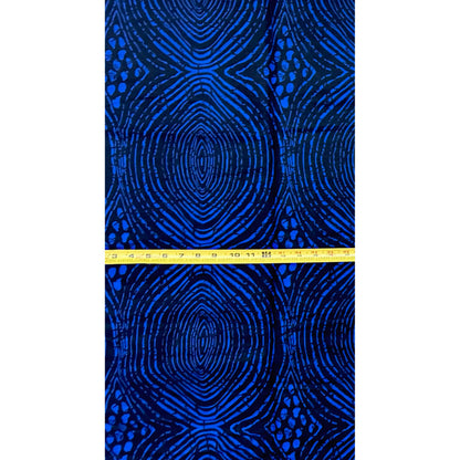African Print Fabric/ Ankara - Blue, Black 'Deep Within' Design, YARD or WHOLESALE